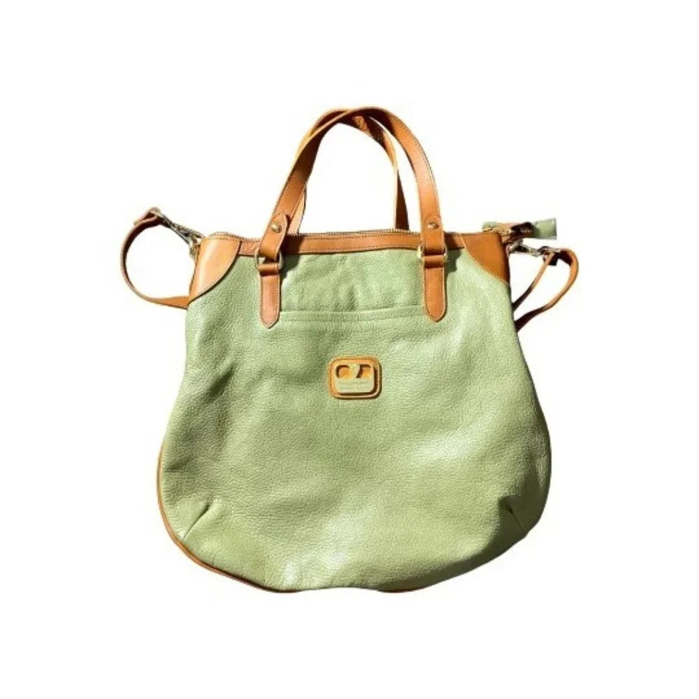 Valentina Sage Green Pebbled Leather Purse‎